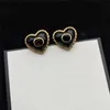 Cute Heart Shape Charm Earrings Women Double Letter Studs With Stamps Europe America Style Love Eardrop For Lady Date Party Gift