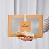 Stobag 10st Sötsaker Kraft Box Paper Bag Biscuit Cookie Present Cupcake Box Candy Bag Event Party Cake Decorating Baking Supplies 210602