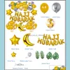 Other Event & Party Supplies Festive Home Garden Ramadan Decoration Hajj Mubarak Decorative Foil Balloons Gold Sier Background Layout Ballon