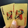 Wholesale-24K Gold Spielkarten Poker Spieldeck Goldfolie Poker Set Kunststoff Magic Card Wasserdichte Karten Magic NY086 134 W2