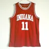 Mens Indiana Hoosiers College Basketball Jerseyssies Университет # 11 Isiah Thomas Рубашки сшитые Джерси S-XXL
