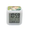 Réveil de sublimation vierge LED chambre carrée lueur électronique LED horloges de table chambre carrée horloge de transfert de chaleur colorée 480 V2