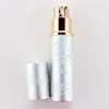 New5ml Refillable Aluminium Perfumy Atomizer Butelki Przenośne Ciekłe Kosmetyki Cosmetologiczne Mini Silver Gold Spray Alcochol Pusta butelka RRE1177