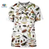 Sonspee Anime Fashion Mens 3d T-shirt 3d Allt Over Printed Insects Birds Kläder T-shirts Sommar Harajuku Casual Unisex T-shirts x0621