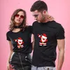 Dames T-shirt Paar Zomer Liefde Gedrukt Kleding T-shirt Kerst Casual Katoenen Korte Mouw Tees Merk Losse Top