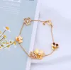 3 Colors sell Environmental Copper Brand Bracelet Jewelry For Women Silver Chain Clover Hand Catenary Praty Wedding Gift Gold 3046012