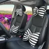 Poduszki siedziska urocze paski Bowknot Scyk Szyjka Poduszka Headrest Creative Auto Bezpieczeństwo Poduszka Poduszka Wsparcie lędźwiowe dla kobiet dziewczęta