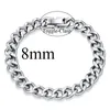 Chaîne à maillons 8mm hommes Bracelet en acier inoxydable gourmette Bracelet cubain pour hommes femmes Hiphop à la mode poignet bijoux cadeau 2022 Kent22