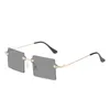 Special Design Solid Square Pieces Lens Sunglasses New Novelty Rimless Eyeglasses With Gilding Metal Arms Cool Streetwear Accessories