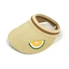 Kids Straw Hat Baby Cute Fruit Embroidery Straw Hat Sunhat Four-color Spring Summer Boy Sunscreen Caps Children Leisure For 1-4 Year Old