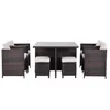 U_style 9 pièces Conversation de meubles en rotin avec coussins à manger Patio Set Set US A50 A36
