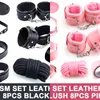 Bondages Sexsure Leather Plush BDSM Kit 8 st inklusive handbojor Bondage Rope Whip Collar Gag Tillbehör Leksaker Set för par 1122