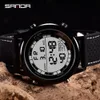 SANDA Brand Luxury Men Sport Wrist Watch Stopwatch Chronograph Motion Bracelet Led Luminous Display Digital Watches Mens Relojes 210310