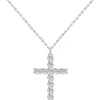 Luxurys Designers necklace women jewelry high quality Sterling Silver classic cross key diamond necklaces lady clavicle chain swea243d