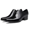 Dress Shoes 2021 Mans Pointed Toe High Heels For Men Fashion Leather Black Business