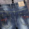 Retro Style Mäns Rippade Sommar Shorts 2021 Fashion Casual Hole Slim Short Jeans Fem-Point Denim Byxor Man Kläder