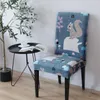 Printed Chair Covers Spandex Elastic Chair Slipcover Modern Removable Kitchen Seat Case Dining Room Office Wedding Banquet Party Supplies BT1172