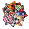 Bandana pour chien de compagnie petit grand chien bavoirs écharpe lavable confortable coton Plaid impression chiot foulard noeud papillon accessoires de toilettage pour animaux de compagnie DAR178