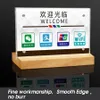 A6 T Vertical Shape Magnetic Table Card Wood Stand Holder Display With Wooden Base And Acrylic Faceplate Board For Retail Store