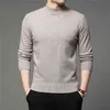 Sonbahar ve Kış Erkekler Balıkçı Yaka Kazak Kazak Moda Katı Renk Kalın Sıcak Dip Gömlek Erkek BR Giysileri 210918