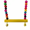 Other Bird Supplies Colorful Wooden Parrot Hanging Swing Bell Toy Perch Stand Bar Beads Pet Cage Decor Birds Playing Platform For8807018