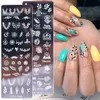 Nail Art Templates Leaves Butterfly Image Stamping Plates Set Gradient Sponge Brush Silicone Stamper Nails Polish Template ZN01-12-2