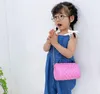 kids designer handbags baby girls rhombus embroidered line bucket one shoulder bags chain crossbody bag children change purse F379