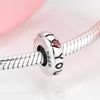 Hot 925 Sterling Silver Red CZ Brief I Love You Fine Spacer Stopper Kralen Fit Originele Europese Charme Armband Sieraden Maken Q0531