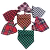 Christmas Decoration Pet Triangle Scarf Puppy Cotton Scarves Bib Grid Dog Bandana Small Medium Large Dogs Bibs Xmas Gifts BH5285 WLY