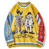 Мужские свитера LACIBLE Harajuku, свитер, пуловер, мужской лоскутный клоунский принт, трикотажный хип-хоп, уличная одежда в стиле ретро, весна 2021, мужские свободные топы