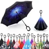 Newhigh kwaliteit en lage prijs winddichte anti-paraplu vouwen dubbellaags omgekeerde paraplu zelf-omkeren regendicht C-type haak hand rra78