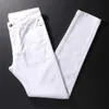 European Vintage Fashion Men Jeans High Quality White Elastic Slim Fit Retro Designer Hip Hop Denim Punk Pencil Pants