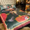 ensembles de literie de créateurs d'hiver de luxe cheval imprimé velours reine King size housse de couette drap de lit taies d'oreiller créateurs de mode ensemble de couette