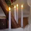 Confezione da 9 candele a LED a lume di candela bianco caldo sfarfallio candela lunga timer senza fiamma candele coniche remote decorazione di Capodanno bougie H1222