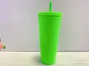 Starbucks Double Pink Durian Laser Straw Cups 710ML Tumblers Mermaid Plastic Cold Water Coffee Cup Gift Mugs