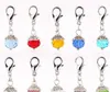 20PCS/lot Mix Colors Crystal Birthstone Dangles Birthday Stone Pendant Charms Beads With Lobster Clasp Fit For Floating