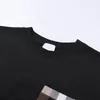 Men's designer T-shirt Casual fashion men's and women's black and white pocket plaid short sleeve top s of luxu253d