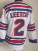 Mannen Retro IJshockey Vintage 4 Ron Greschner Jerseys 7 Rod Gilbert 2 Brian Leetch 1 Eddie Giacomin 3 James Patrick 75th Anniversary Blauw Wit All Stitched YouQiBing