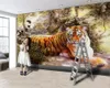 3D современные обои животных Обои свирепые тигровые 3d росписи обои цифровая печать HD декоративные красивые животные 3D обои