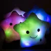 LREA beautiful nes Colorful Stars Luminous cushion Led Light plush toy pillow 201009