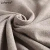 Lafarvie Cashmereブレンドニットセーター女性トップスマーoネック半袖ソフト快適なソリッドカラーTシャツスウェーロプル210805