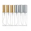 5ML 10ML 15ML Portable Mini Refillable Perfume Empty Glass Spray Bottle Sample Glass Vials Black Gold Silver Cap