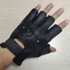 Men Slip-resistant Leather Sheep Moto Fingerless Gloves Half Finger High Quality Luvas Driving Training Fitness Guantes 211214