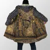 Casacos masculinos casacos de inverno hieróglifos egípcios e deuses 3d impresso velo jaqueta com capuz unisex casual grosso quente H031