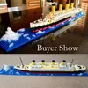 1860 قطع rms تيتانيك نموذج كبير كروز السفينة / قارب 3d مايكرو اللبنات الطوب مجموعة diy لعب للأطفال هدية عيد 210830
