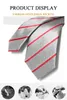 Luxury Sliver Striped Tie För Män 7 cm Bröllop Business Märke Design Fashion Dress Suit Silk Polyester Slips med presentförpackning