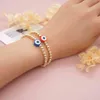 10 stks Turkse armbanden Goud Kleur Kralen Armband Voor Dames Trend Sieraden 2021 Polymeer Clay Charm Lucky Eye Pulseras