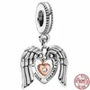 100% réel 925 argent Sterling amour coeur pendentif série Fit pandora BraceletBangle faisant des bijoux à bricoler soi-même à la mode pour les femmes