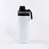 5color Sublimation Aluminum Blanks Water Bottles 600ML Heat Resistant Kettle Sports Cups White Cover Cups With Handle Sea Shipping T500476