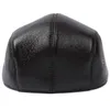 BERETS MEN'S COW REAL LEATHER CAPBALLE CAP/BERET WINTER WARTH HAT MEN مع أذن DAVI22